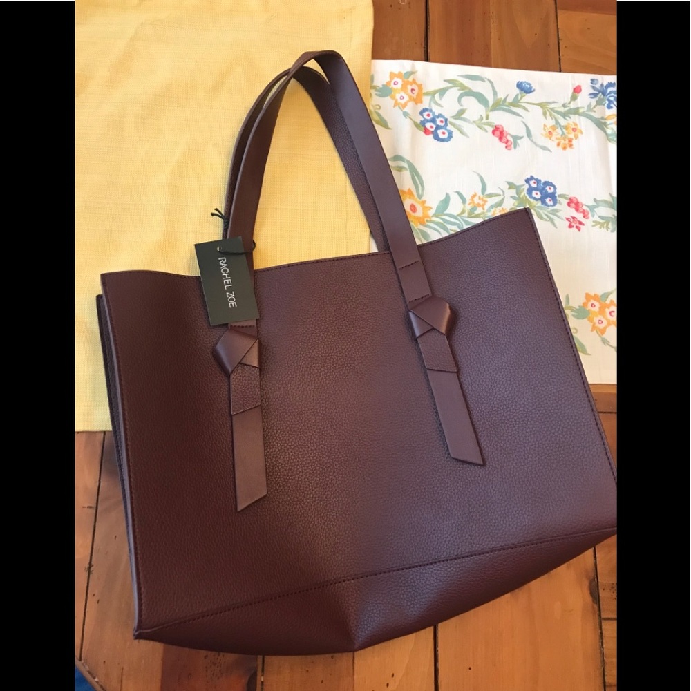 Rachel Zoe Burgundy Pebbled Leather Tote